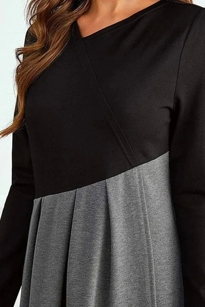 Violet™ - Elegant Two-Tone Dress