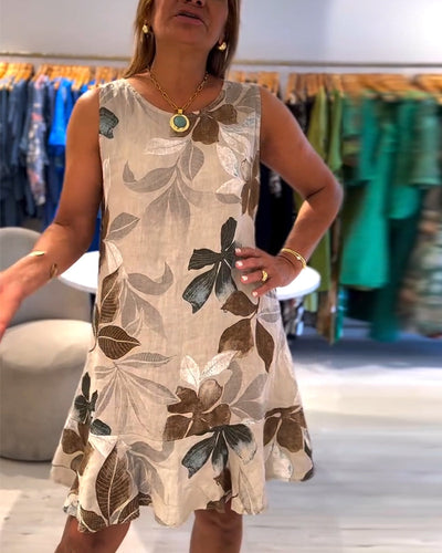 Sienna™ - Round Neck Printed Sleeveless Dress
