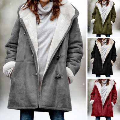 Aria™ - Premium suede fleece jacket with half-length hood