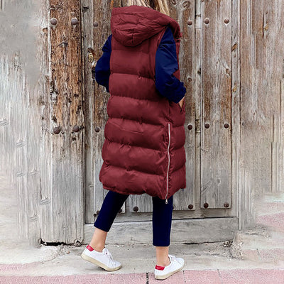 Lara™ - giorgi long winter vest with hood cousin