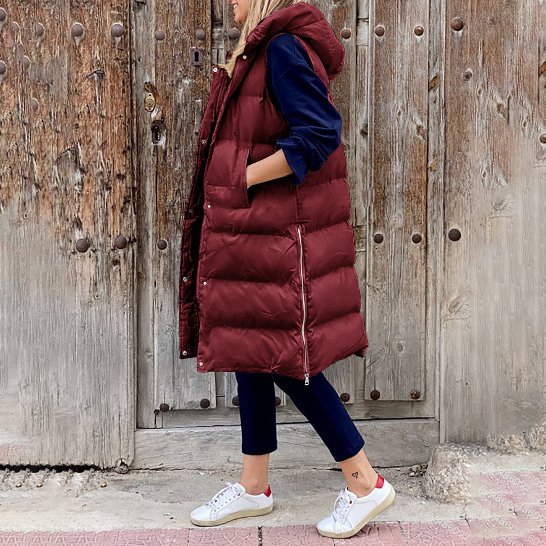 Lara™ - giorgi long winter vest with hood cousin