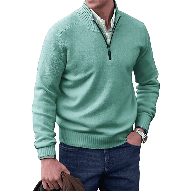 James™ - Stylish cashmere sweater with zipper