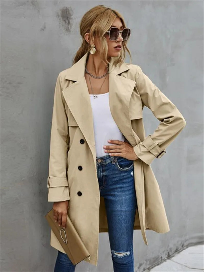 Sophie™ - Elegant Comfortable Lapel Neck Trench Coat