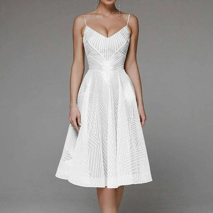 Luna™ - Elegant V Neck Sling Dress