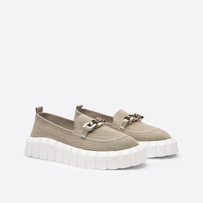 Kendra - Chain Decor Mesh Comfort Flat Loafers