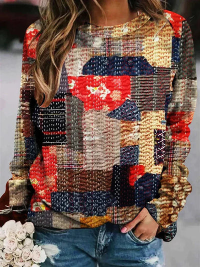 Printed Wool Pullover