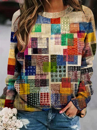 Printed Wool Pullover