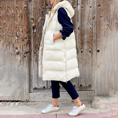 Lara™ - giorgi long winter vest with hood cousin