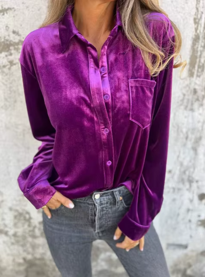 Evie™ - Elegant And Trendy Velvet Blouse