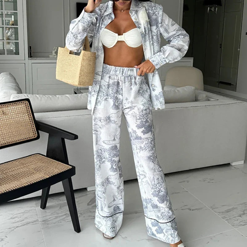 Mia™ - Elegant Long Sleeve Loose 2 Piece Set