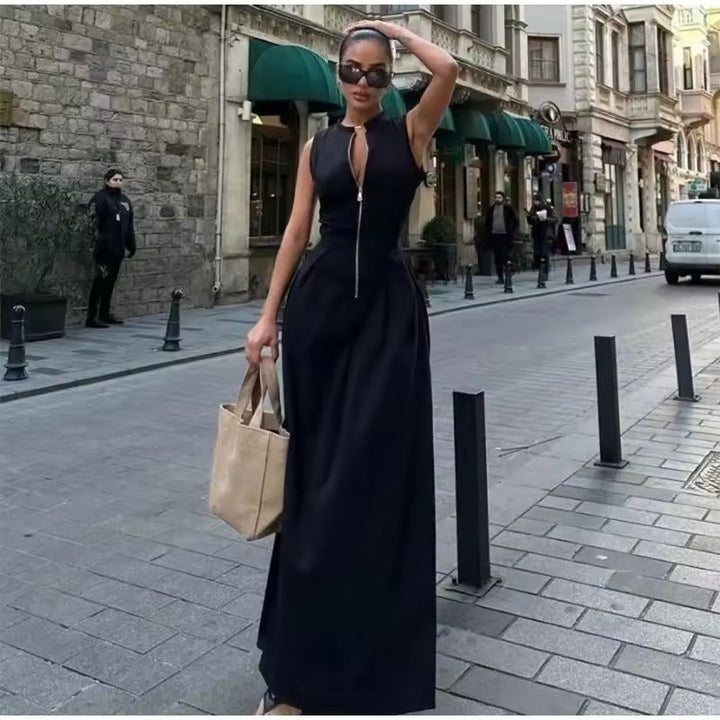 Eloise™ - Comfortable Sleeveless Zipper Maxi Dress