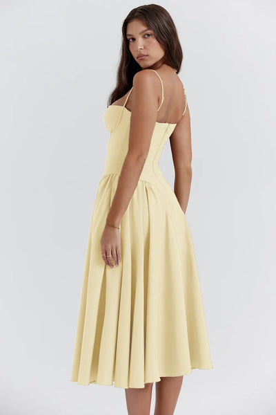 Willow™ - Elegant Sleeveless Corset Midi Dress