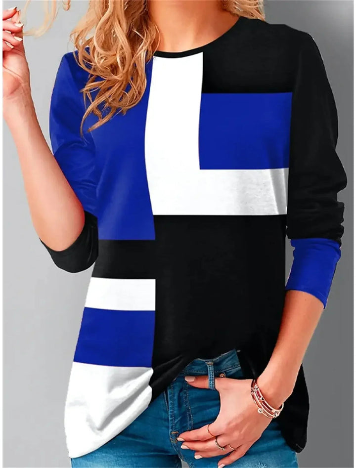Ava™ - Vintage Comfy Color Block Sweatshirt