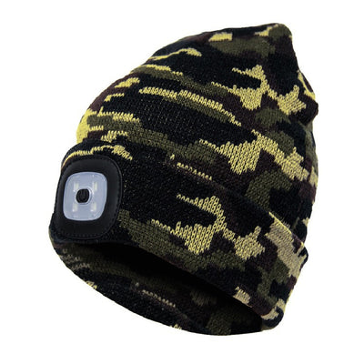 Removable LED Headlamp Beanie Hat