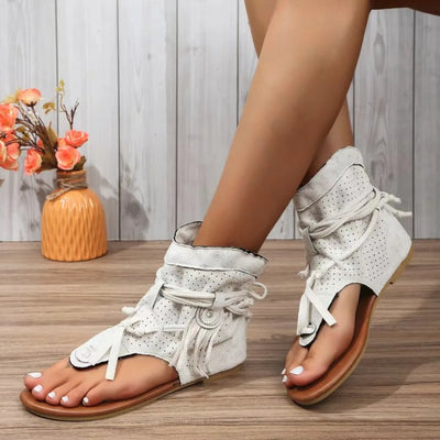 Mila™ - Vintage Fringe Accent Sandals