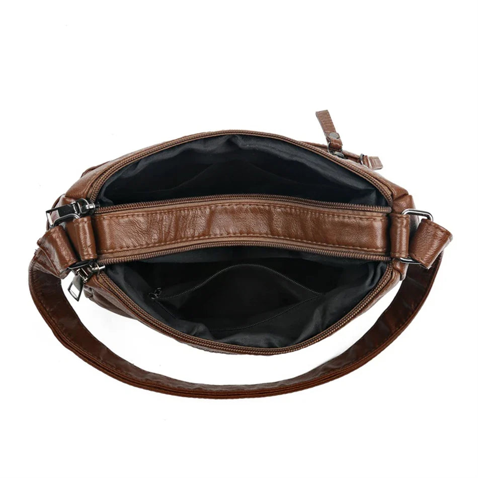 Jade™ - Vintage Soft Zipper Leather Bag