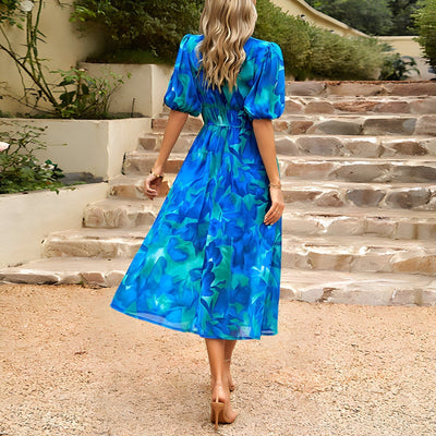 Violet™ - Stylish V Neck Summer Midi Dress