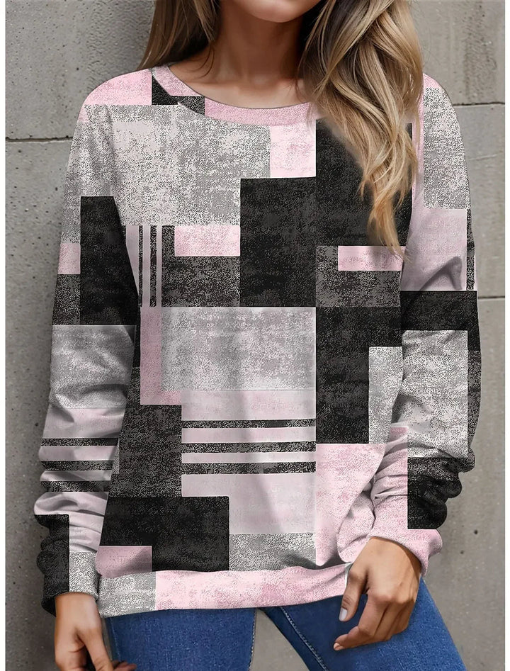 Ava™ - Vintage Comfy Color Block Sweatshirt