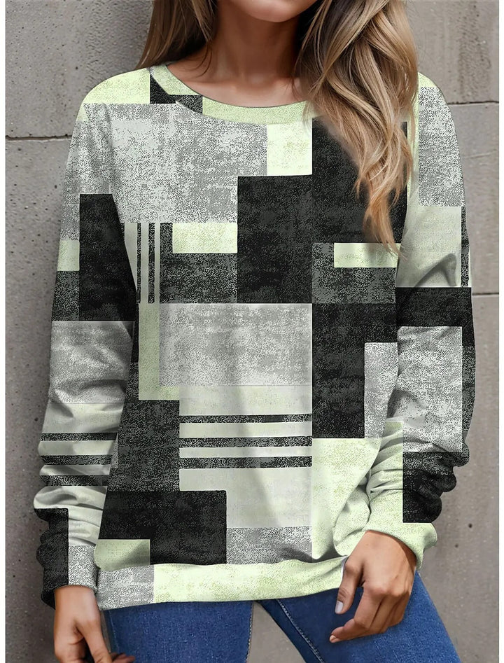 Ava™ - Vintage Comfy Color Block Sweatshirt