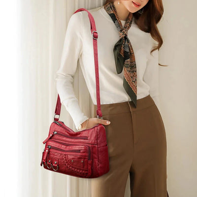 Jade™ - Vintage Soft Zipper Leather Bag