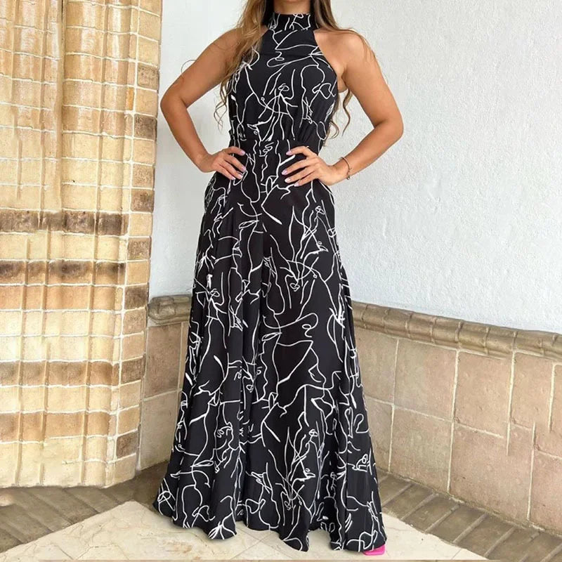 Hazel™ - Stylish Sleeveless Halter Neck Printed Jumpsuit