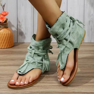 Mila™ - Vintage Fringe Accent Sandals