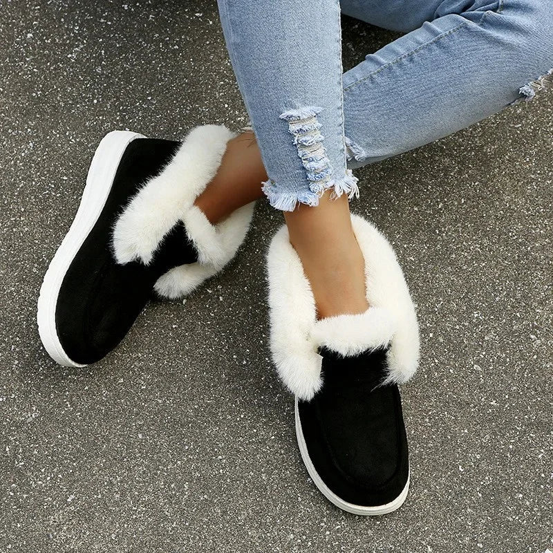 Mia™ - Comfortable warm plush fur snow boots