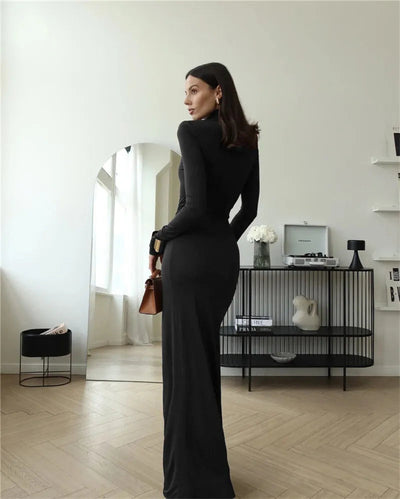 Matilda™ - Sexy Turtleneck Bodycon Dress with Thigh High Split