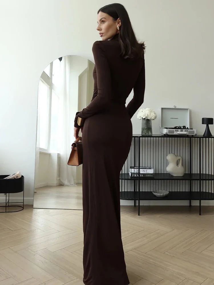 Matilda™ - Sexy Turtleneck Bodycon Dress with Thigh High Split
