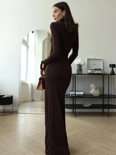 Matilda™ - Sexy Turtleneck Bodycon Dress with Thigh High Split