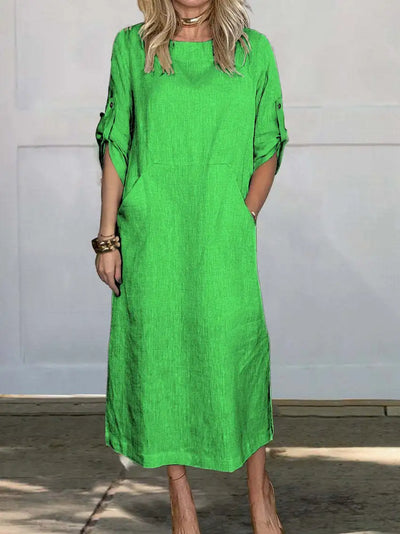 Stella™ - Stylish Comfy Loose Short Sleeved Linen Dress