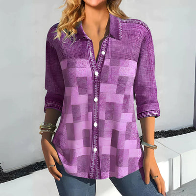Aria™ - Elegant And Breathable Plaid Blouse