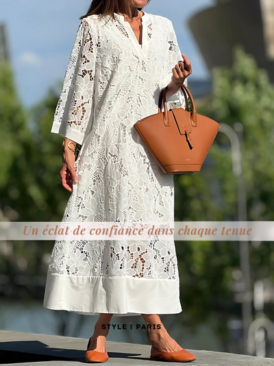 Georgia™ - Modern Flowing Refined Lace Dress