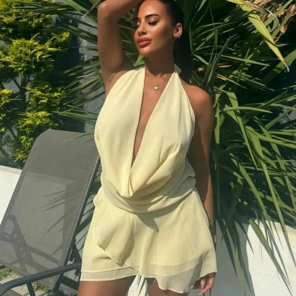 Hazel™ - Modern Sexy Backless Halter Mini Dress