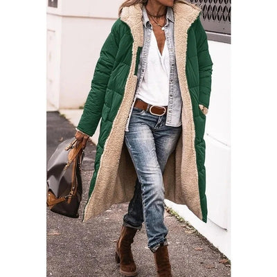 Chloe™ - Comfortable warm fleece long puffer jacket with hood
