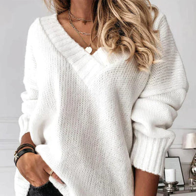 Freya - Deep V-Neck Soft Sweater