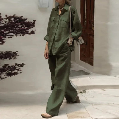 Ruby - Solid Cotton Linen 2 Piece Set
