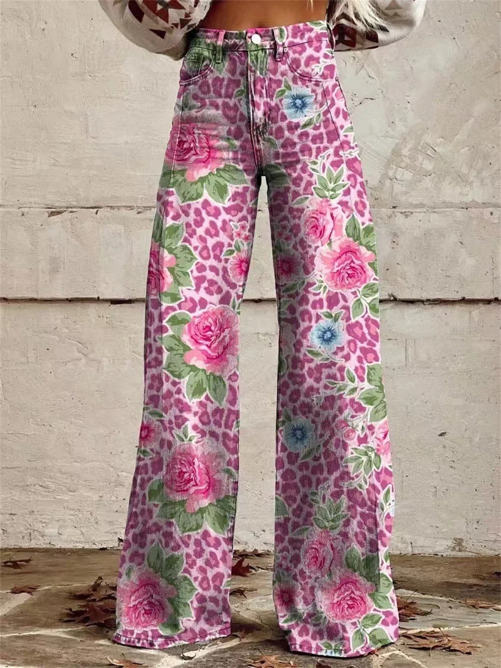 Poppy™ - Vintage Floral Printed Wide Leg Pants