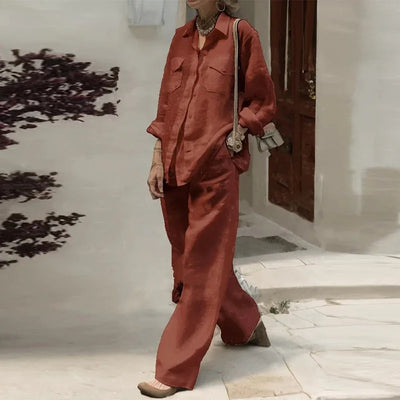 Ruby - Solid Cotton Linen 2 Piece Set