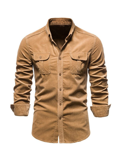 Alex™ - Classic Comfortable Multi-Pocket Corduroy Shirt