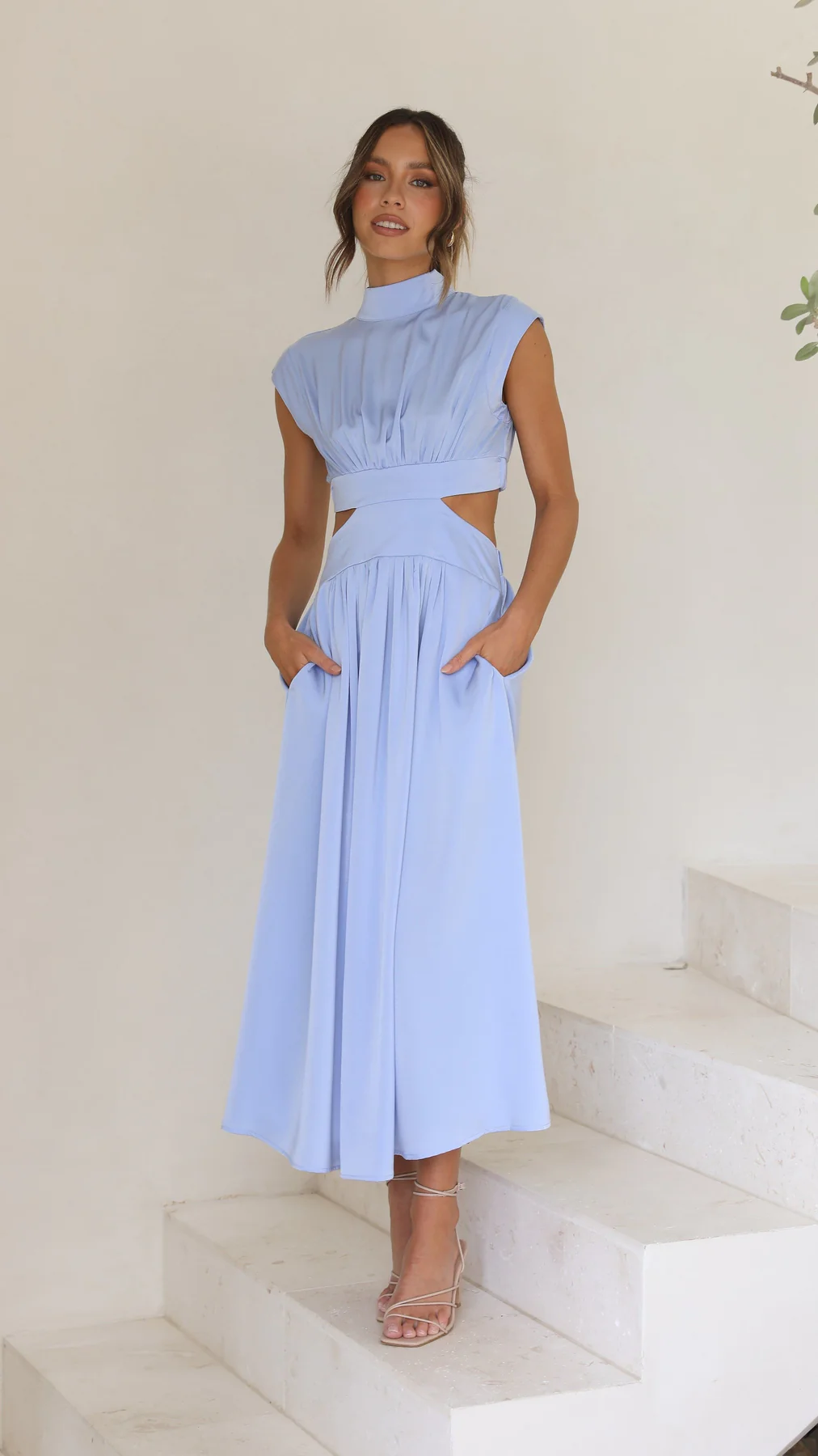 Aria™ - Elegant Waist Cut Out Dress With Pockets