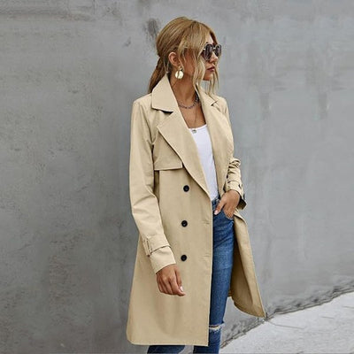 Sienna™ - Modern Double-Breasted Windbreaker Coat