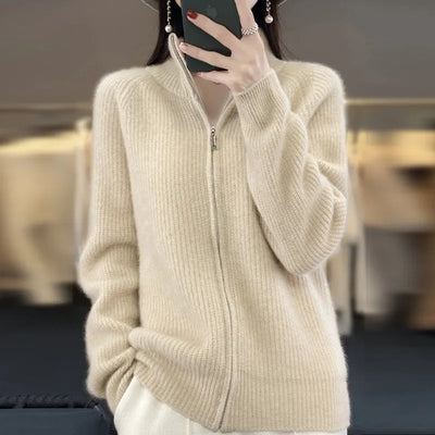 Sophie - Wool Cardigan with Zipper