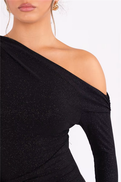 Layla™ - Elegant Sparkle Long Sleeve Maxi Dress