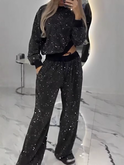 Scarlett™ - Stylish Sequin Pullover Top and Pant 2 Piece Set