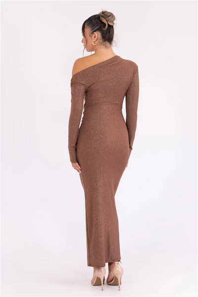 Layla™ - Elegant Sparkle Long Sleeve Maxi Dress