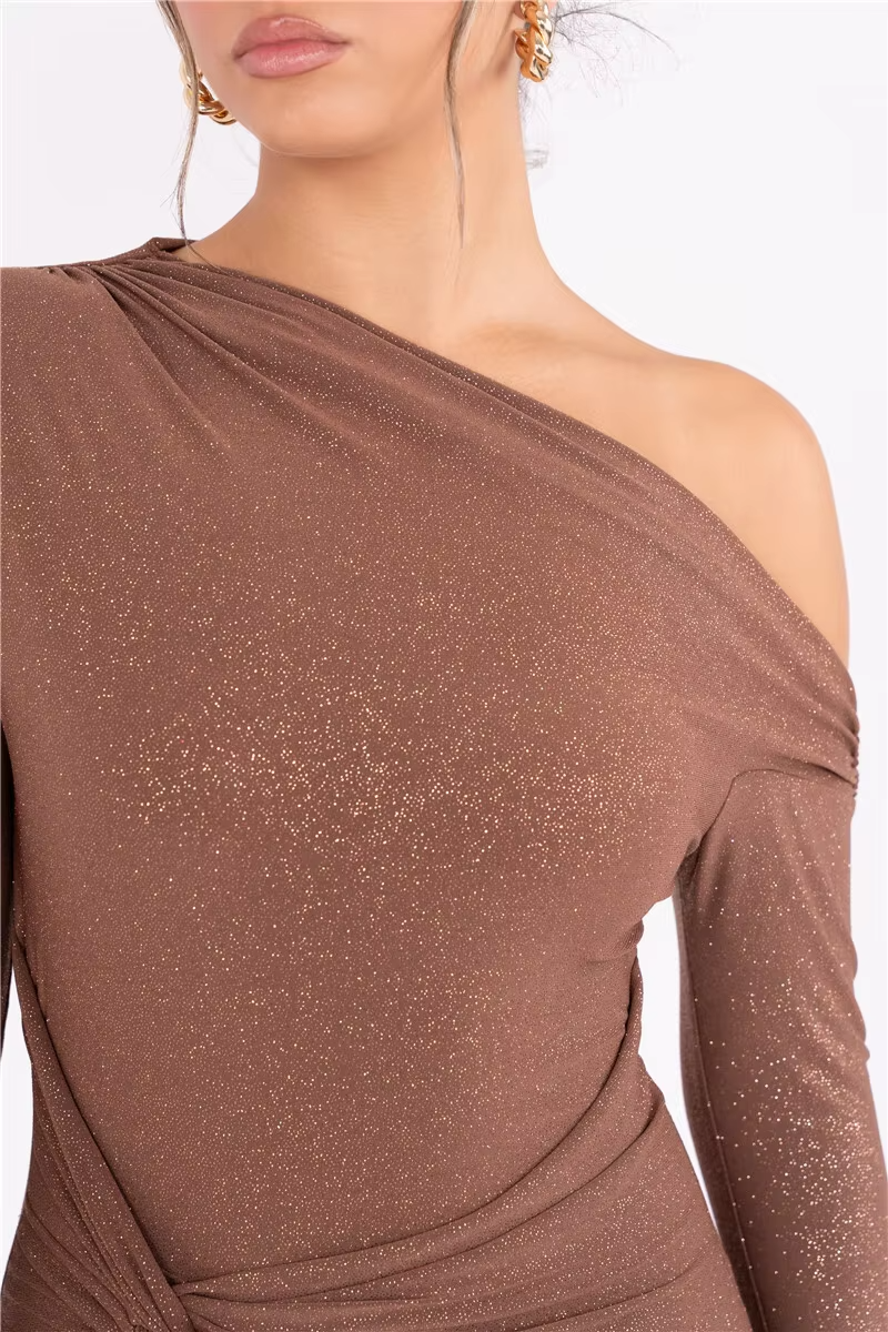 Layla™ - Elegant Sparkle Long Sleeve Maxi Dress