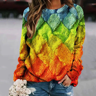 Printed Wool Pullover