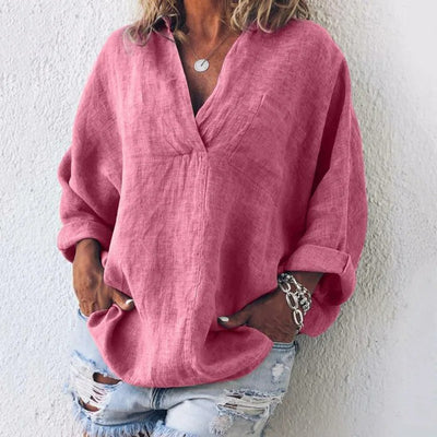 Luna™ - Comfortable Long Sleeve V-neck Shirt