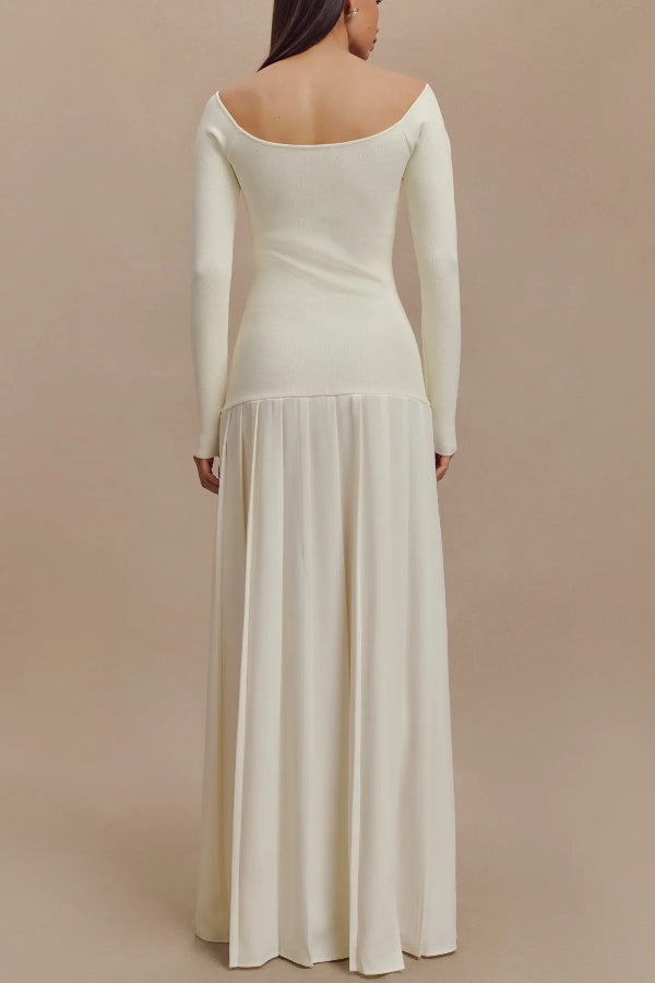Aria™ - Retro Bardot-neck Maxi Dress